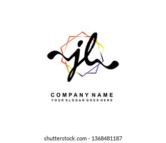 J L Initial Handwriting Logo Template