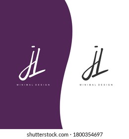 J L JL Initial handwriting or handwritten logo for identity. Logo with signature and hand drawn style.