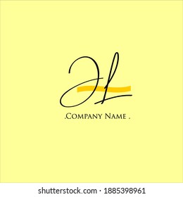 J L JL Escritura manuscrita inicial o logotipo manuscrito para la identidad