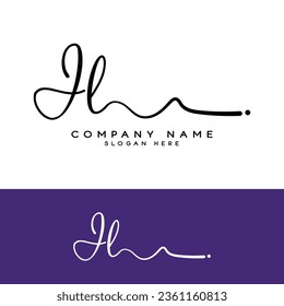 J L JL initial handwriting logo signature template vector