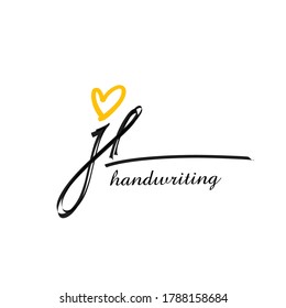 J l Jl initial letter handwriting and signature logo