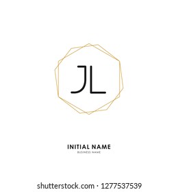 J L JL Initial logo letter with minimalist concept. Vector with scandinavian style logo.