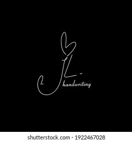 J L JL initial logo handwriting template vector