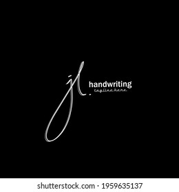 j L jL initial logo handwriting template vector