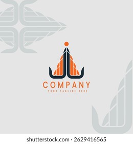 Logotipo de la letra de J y L con la silueta del árbol Concepto Abstractas moderno de la Naturaleza y del crecimiento para la marca