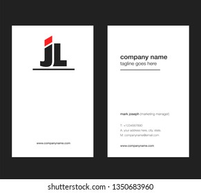J & L letters Joint logo icon with business card vector template.
