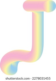 J último con tipo de letra de color degradado