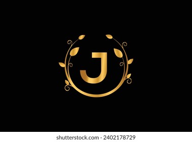 J latter logo design with nature beauty Premium Vector