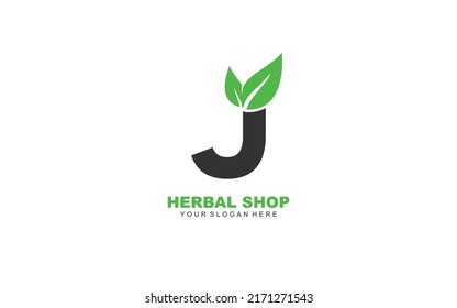 J LEAF logo design inspiration. Vector letter template design for brand.