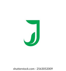 J Leaf Logo Vector. Organic Nature Icon