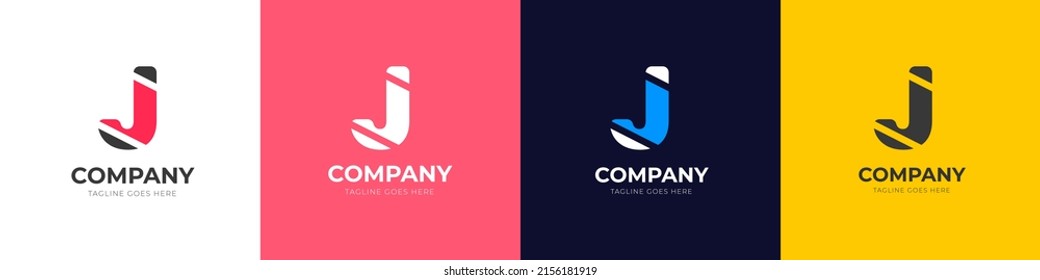 j letra plantilla de diseño de logotipo abstracto. Logo de la letra j. j Vector de diseño de letras.