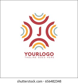 J letter abstract logo design template. Line vector symbol. Premium elegant sign mark icon