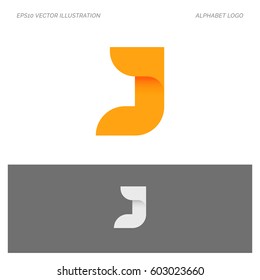 J  Letter Alphabet Abstract vector text logo 