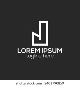 J letter based line logo design concept isolated vector template for business or company
