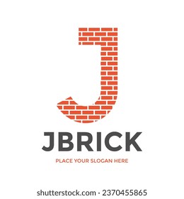 J Letter brick vector logo template. This design use alphabet and initial. Suitable for contractor and business.