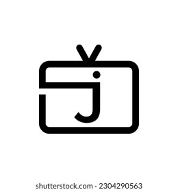 J letter channel television vector logo design