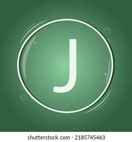 J letter circle logo design on green background flat vector smart illustration