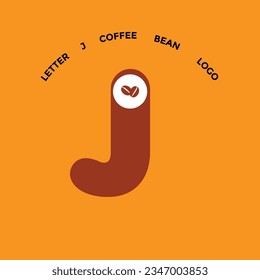 J Letter coffee logo. 
creative coffee bean design. 
initial brand template.vector design
