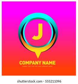 J letter colorful logo in the circle. Vector design template elements for your application or company identity.
