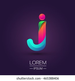 J letter colorful logo, Vector design template elements for your application or company identity.