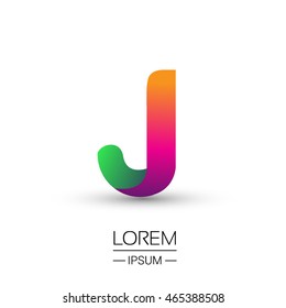 J letter colorful logo, Vector design template elements for your application or company identity.