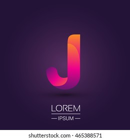 J letter colorful logo, Vector design template elements for your application or company identity.