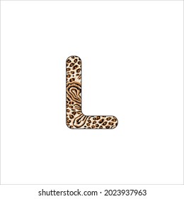 J letter Custom leopard skin alphabet, isolated in white background.