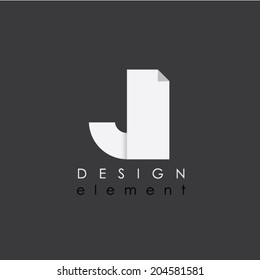 J letter design element in flat design style for business