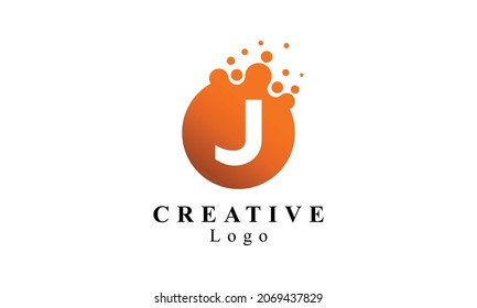 J Vector de diseño de letras con puntos