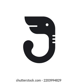 J letter elephant icon vector concept design template web