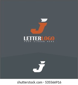 J letter fast speed logo. White and orange automotive logo template. Vector design template elements for your application or corporate identity.