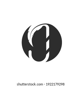j Letter feather concept   Vector Illustration design 