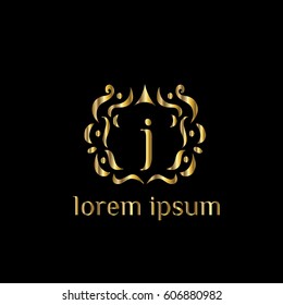 j letter golden vector monogram