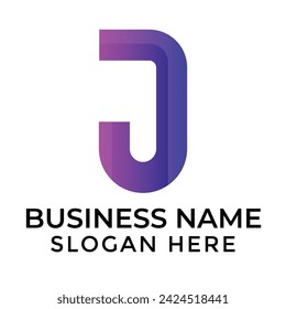 j letter gradient abstract logo design