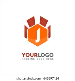J letter hexagon logo. Abstract vector in modern style