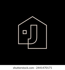 j Carta Casa Monograma Casa hipoteca arquitecto arquitectura logo vector ilustración