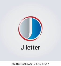 Diseño de iconos de letras J Diseño de logotipo aislado individual Marca de identidad corporativa Varios colores Plantilla editable Vector Monograma Ilustración de emblema Branding sobre fondo degradado claro