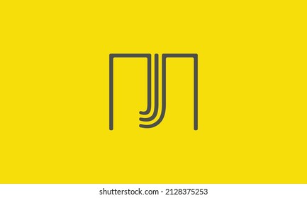 J letter icon design with square outline. Creative modern letters icon, Premium vector illustration.