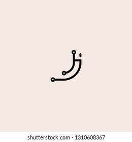 J letter initial logo geometric line vector icon