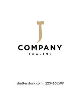 J Letter Law Auction Vector logo icon vector Template.eps