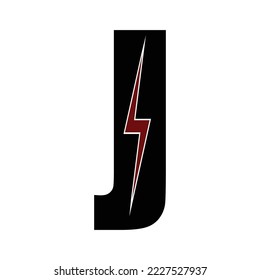 J letter with lightning bolt logo design