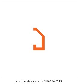 Diseño abstracto del logotipo de letra J sobre fondo de color blanco. icono j