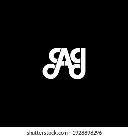 A J letter logo abstract design on black color background. aj alphabet