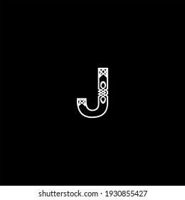J letter logo abstract design on black color background. j alphabet