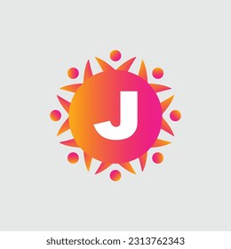 J Letter Logo abstract geometric design vector template Logotype icon Digital Technology style.