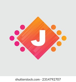 J Letter Logo abstract geometric design vector template Logotype icon Digital Technology style.