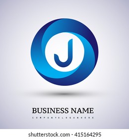 J letter logo in the blue circle. Vector design template elements for your application or company identity.
