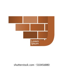J  letter Logo, brick wall logo design with place for your data.  
