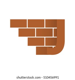 J  letter Logo, brick wall logo design.  Vector image. 
