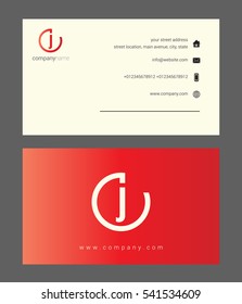 J Letter logo, with Business card Template